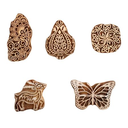 Set of 5 Piece New Mix Wooden Printing Block